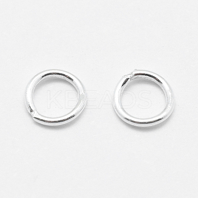 925 Sterling Silver Soldered Closed Jump Rings STER-F032-08S-0.7x5-1