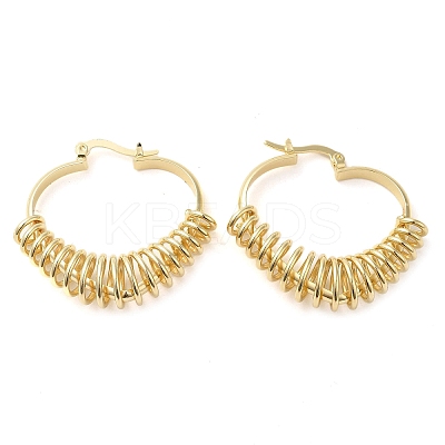 Rack Plating Brass Wire Wrap Heart Hoop Earrings EJEW-M225-07G-1