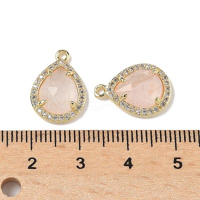 Natural Rose Quartz Faceted Teardrop Pendants G-U028-02G-07-1