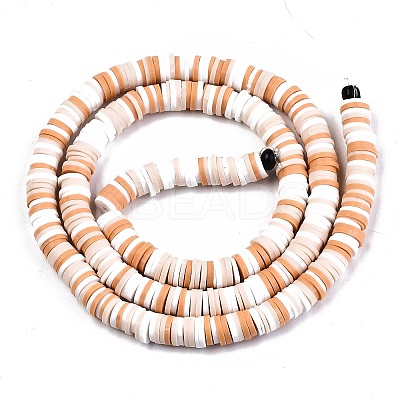 Handmade Polymer Clay Beads Strands CLAY-R089-6mm-095-1