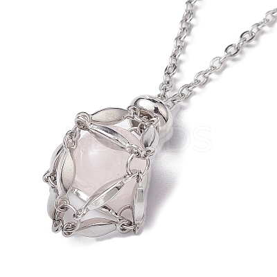3Pcs 3 Style 304 Stainless Steel & Brass Macrame Pouch Empty Stone Holder for Pendant Necklaces Making NJEW-JN04442-1