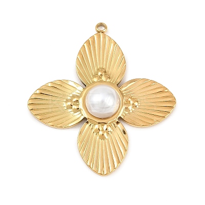 304 Stainless Steel & ABS Plastic Imitation Pearl Pendants STAS-Z185-04G-02-1