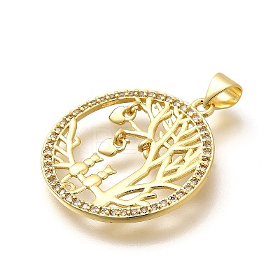 Rack Plating Brass Micro Pave Cubic Zirconia Pendants KK-L226-051G-03-1