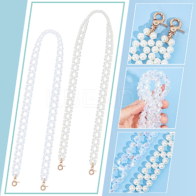 2Pcs 2 Style Resin Beads Bag Handles DIY-PH0021-29-1
