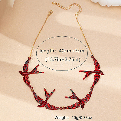 Alloy Enamel Link Chain Necklaces WG1FAB4-01-1