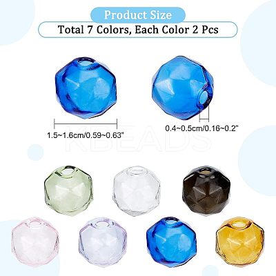 14Pcs 7 Colors Blown Glass Wishing Bottle Bubble Vial GLAA-NB0001-45-1