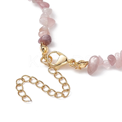 Natural Rose Quartz Chip Beaded Necklace NJEW-JN04616-13-1