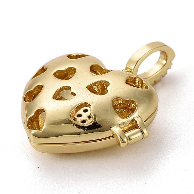 Brass Micro Pave Clear Cubic Zirconia Diffuser Locket Pendants LS-ZIRC-E165-17G-1