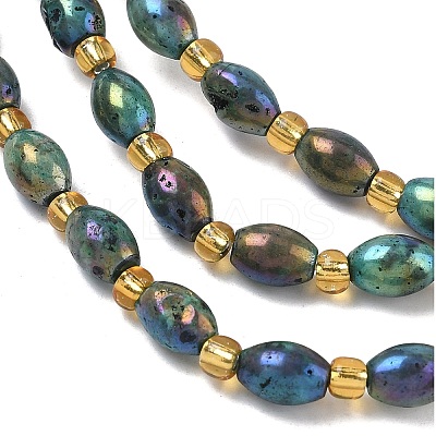 Electroplated Natural Druzy Geode Crystal Beads Strands G-G459-03B-11-1