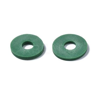 Flat Round Handmade Polymer Clay Beads CLAY-R067-10mm-46-1