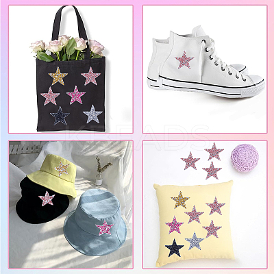 10Pcs 5 Colors Star Hotfix Rhinestone DIY-GF0009-02-1
