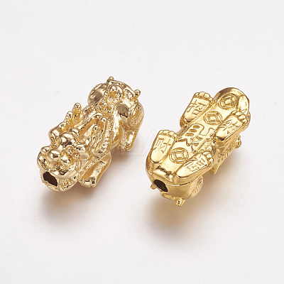 Feng Shui Real 24K Gold Plated Alloy Beads PALLOY-L205-03G-1