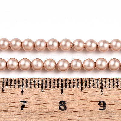 Baking Paint Pearlized Glass Pearl Bead Strands HY-N002-3mm-C02-1
