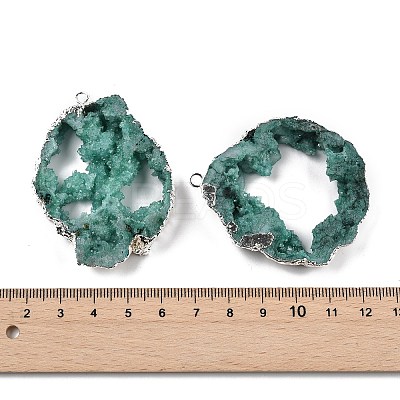 Dyed Nuggets Natural Druzy Geode Agate Big Pendants G-M287-08-S-1