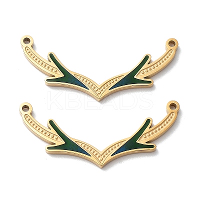 Ion Plating(IP) 304 Stainless Steel Enamel Pendants STAS-M340-03G-1