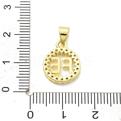 Rack Plating Brass Micro Pave Cubic Zirconia Pendants KK-D359-31G-1