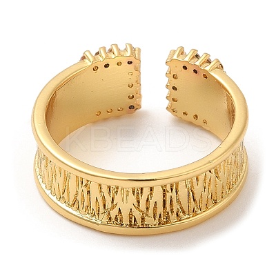 Rack Plating Brass Wide Band Cuff Rings RJEW-D008-12G-1