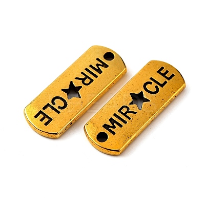 Tibetan Style Alloy Rectangle with Word Miracle Pendants LS-TIBEP-Q043-068AG-RS-1