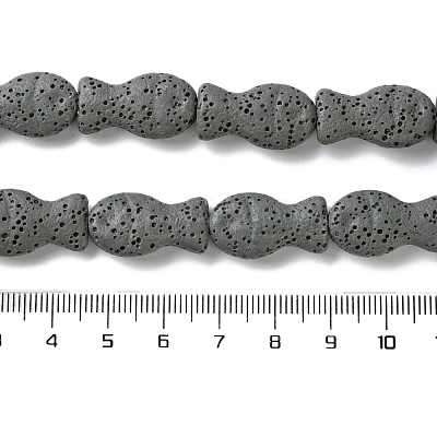 Fish Dyed Natural Lava Rock Beads Strands G-O126-01A-11-1