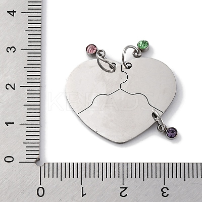 Best Friends Forever 201 Stainless Steel Rhinestone Connector Charms STAS-Q342-08A-P-1