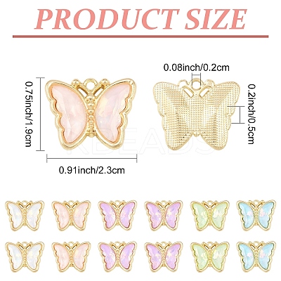 10Pcs Alloy Glass Pendants GLAA-YW0005-19-1