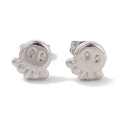 Non-Tarnish 304 Stainless Steel Octopus Stud Earrings for Women EJEW-G389-03P-1