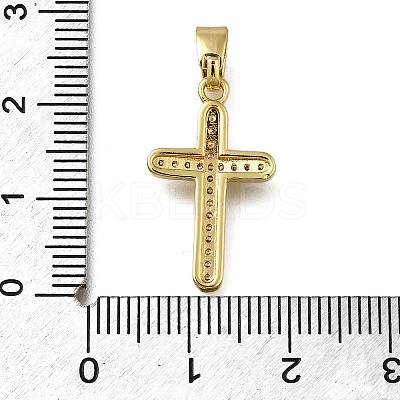 Brass Micro Pave Clear Cubic Zirconia Pendants ZIRC-I070-112G-1