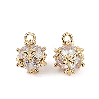 Brass Micro Pave Cubic Zirconia Pendants KK-K374-15G-1
