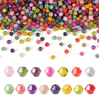 1500Pcs 15 Colors Picasso Baking Paint Glass Seed Beads SEED-TA0001-50-1