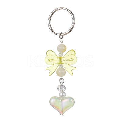 Acrylic Heart with Bowknot Keychains KEYC-JKC00612-04-1