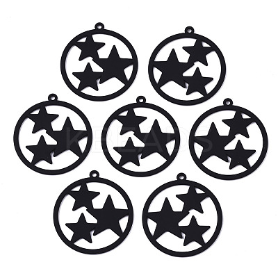 Spray Painted Alloy Pendants PALLOY-S125-080A-NR-1
