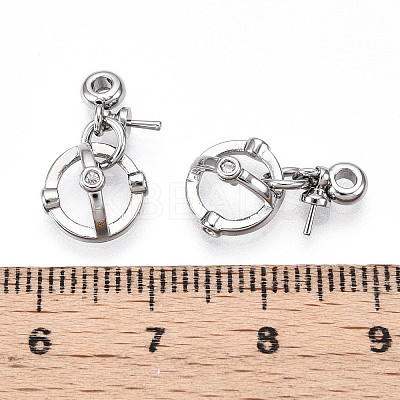 Brass Micro Pave Cubic Zirconia Peg Bails Pendants KK-U056-56P-1