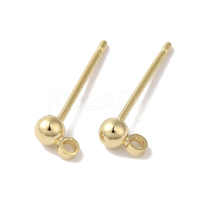 Brass Studs Earrings Finding KK-K383-03A-G-1