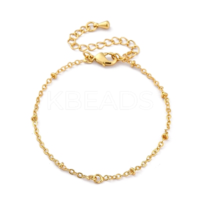 Brass Cable Chain Bracelets for Women BJEW-G735-20G-1