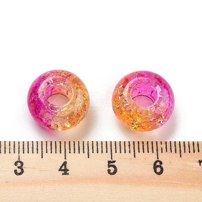 Two Tone Transparent Crackle Acrylic European Beads TACR-P009-B01-05-1