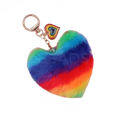 Imitation Rabbit Fur Keychain PW-WG73195-01-1
