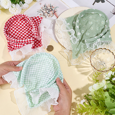 3Pcs 3 Styles Lace Triming Cloth Headbands for Women OHAR-CY0001-18-1