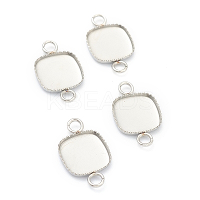 Tarnish Resistant 304 Stainless Steel Cabochon Connector Settings STAS-H143-28P-1