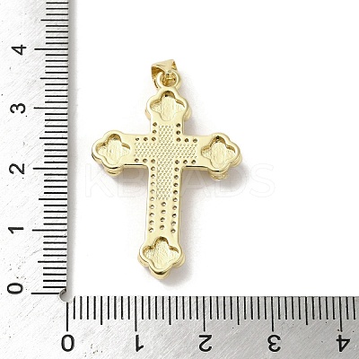 Brass Pave Shell Pendants X-KK-I708-17B-G-1