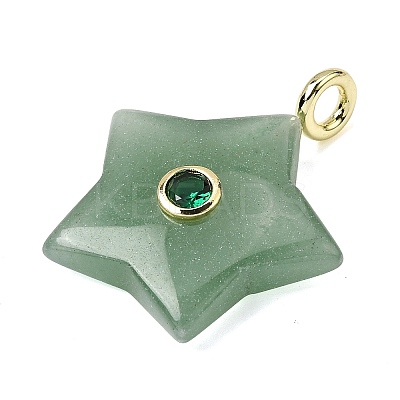 Natural Green Aventurine Pendants G-Z157-01G-05-1