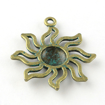 Sun Zinc Alloy Pendants PALLOY-R065-173-LF-1