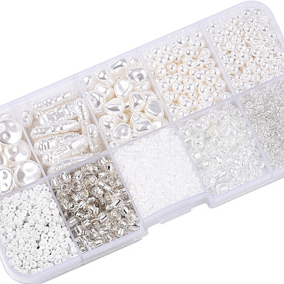 DIY 10 Style ABS & Acrylic Beads Jewelry Making Finding Kit DIY-N0012-05K-1