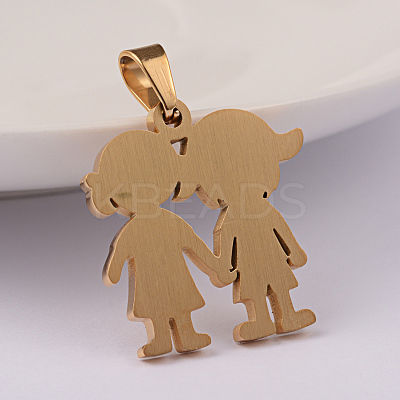 Lover Ion Plating(IP) 304 Stainless Steel Pendants STAS-M245-03G-1