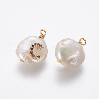 Natural Cultured Freshwater Pearl Pendants PEAR-L027-01-1