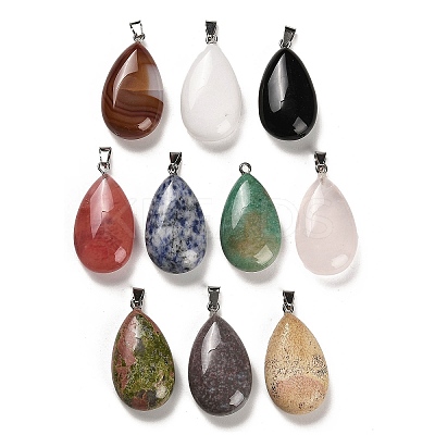 Natural & Synthetic Mixed Gemstone Pendants G-M424-07P-1
