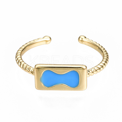 Brass Enamel Cuff Rings RJEW-N035-036-NF-1