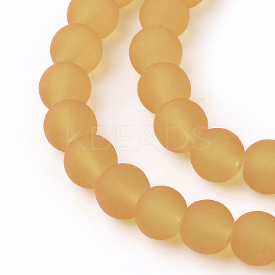 Baking Paint Transparent Glass Bead Strands GLAA-S031-8mm-11-1
