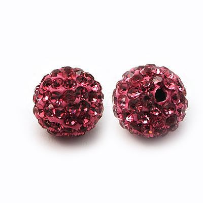 Polymer Clay Rhinestone Beads X-RB-C1438-10mm-A24-1