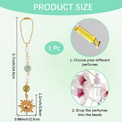 Natural Gemstone Beads Pendant Decorations HJEW-WH20019-01G-1