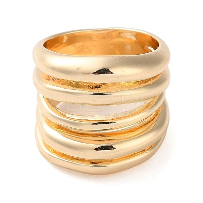 Multi Layer Alloy Wrap Finger Rings for Women RJEW-K277-02G-1